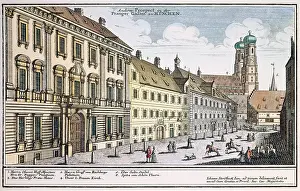 Stridbeck: Germany, Munich, view of Prangergasse, coloured