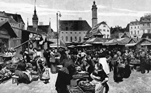 Viktualienmarkt: Germany, Munich, Viktualienmarkt, view, wood