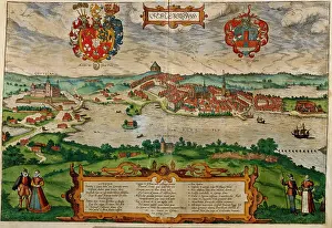 Totius: Germany, Schleswig, woodcut, coloured, from Staedteatlas