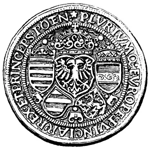 Thaler: Germany, thaler, reverse, coined by emperor Maximilian I, si