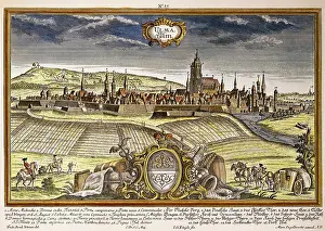 Wuertemberg: Germany, Ulm, view, coloured copper engraving