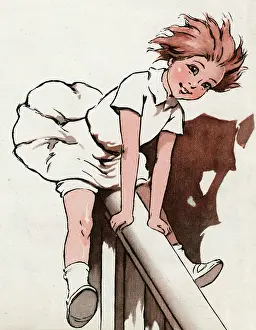 Banister: Gerry sliding down the banister