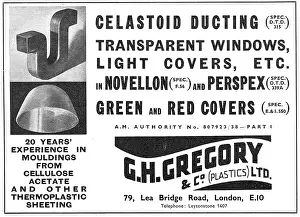 Perspex: G.H.Gregory. Celastoid Ducting. Novellon Perspex