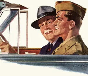 Clip: G.I. and Father drive Convertible