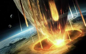 Blazing: A giant asteroid collides with planet Earth