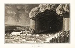 Tourist Attraction: Giant basalt columns in Fingal's Cave, Staffa