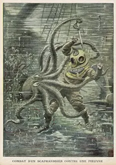 Overcoming: Giant Octopus and US Diver