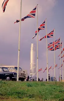 Flagpoles: Giant rocket on display
