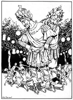 Lamplighter: Two giants Gog and Magog surrounded by children
