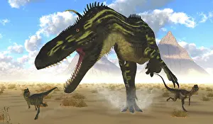 Wetherilli: A gigantic Torvosaurus chasing two Dilophosaurus