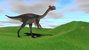 Maniraptora: Gigantoraptor in a grassy field