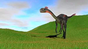Grasslands: Gigantoraptor in a grassy field