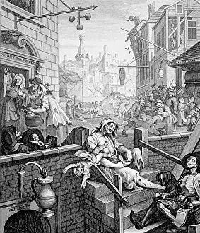 Abuse: Gin Lane, William Hogarth