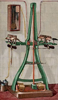 Receiver: Giovanni Caselli (1815-1891). Pantelegraph. Colored engravin