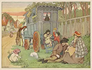 Gypsies: Gipsies beside caravan