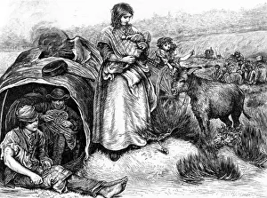 Famiy: Gipsies on Putney Common, London 1870