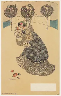 Caressing: Girl and an apple