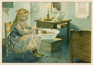 Bathes: GIRL BATHES DOLL
