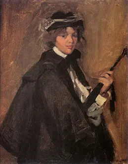 Glackens: Girl in Black Cape