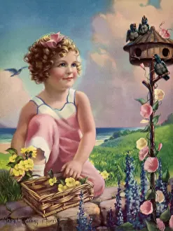Curls: Girl and Bluebirds
