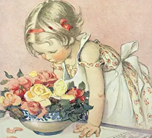 Willcox: Girl with Bowl of Roses