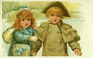 Tricorne: Girl and boy in the snow