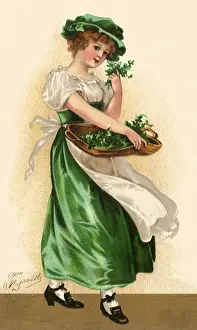 Shamrocks: Girl Carrying Clover