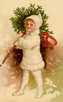 Snowsuit: Girl Carrying Small Christmas Tree