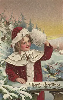 Muffler: Girl in Christmas Coat