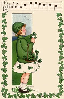 Shamrocks: Girl with Clover Basket