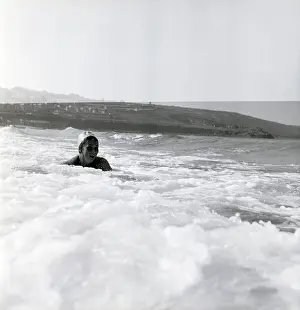 A Flying History - Peter Keating Aviation Collection: Girl in the Cornish surf
