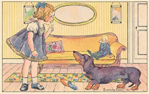 Cocq: Girl and a Dachshund