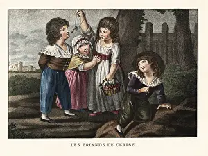 Dangle: A girl dangles a cherry in front of a boy
