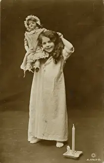 Nightie: Girl and doll off to bed