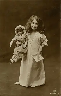 Nightdresses: Girl and doll off to bed
