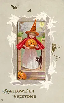 Haloween: Girl Dressed as a witch for Halloween