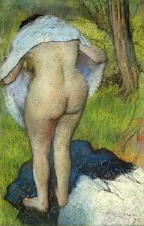Nudes: Girl drying Herself, by Degas