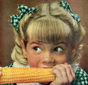 Icons: Girl Eating Corn