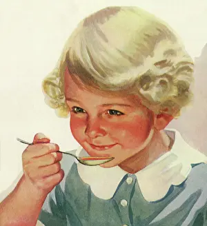 Playtime: Girl Eating Soup
