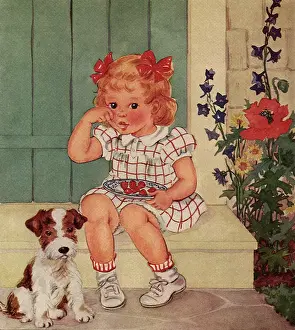 Strawberries: Girl eats Berries off a Plate