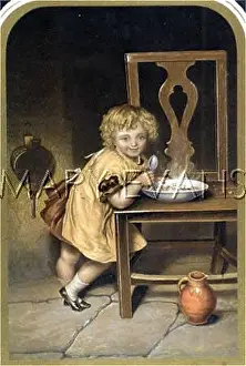 Flagstones: GIRL EATS OFF CHAIR 1852