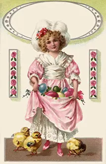 Pouch: Girl with Eggs and Chicks