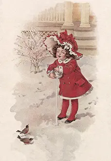 Feeds: Girl Feeds Bird