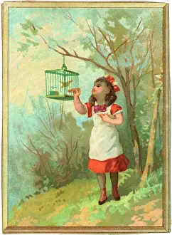 Caged: GIRL FEEDS CAGED BIRD