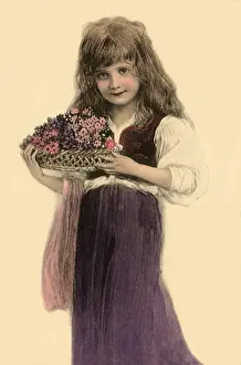 Woven: Girl with Flower Basket