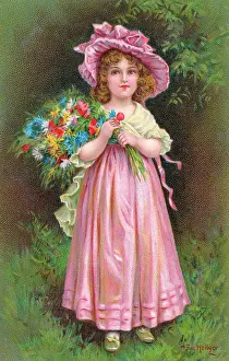 Hollyer: Girl with Flowers