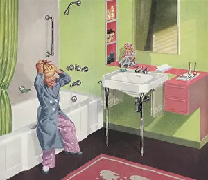Chore: Girl gets ready for Bath