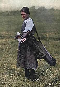 Caddies: Girl golf caddy, WW1
