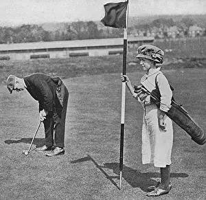 Sunningdale: Girl golf caddy, WW1