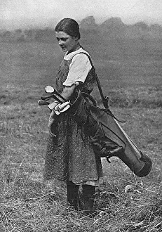 Caddies: Girl golf caddy, WW1